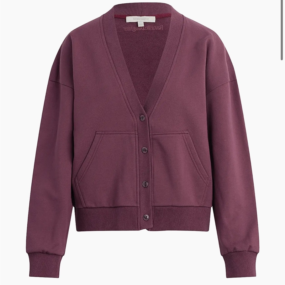 Favorite Daughter Cutesy Cotton V Neck Crop Cardigan